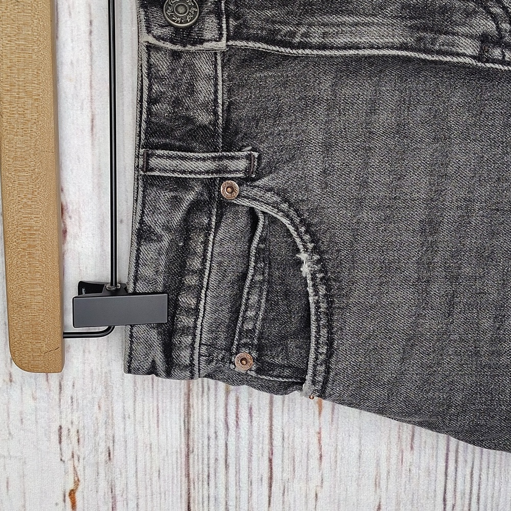 We The Free Free People "Size 26" Women's Dark Gray Frayed Hem Denim Skirt - Picture 4 of 8